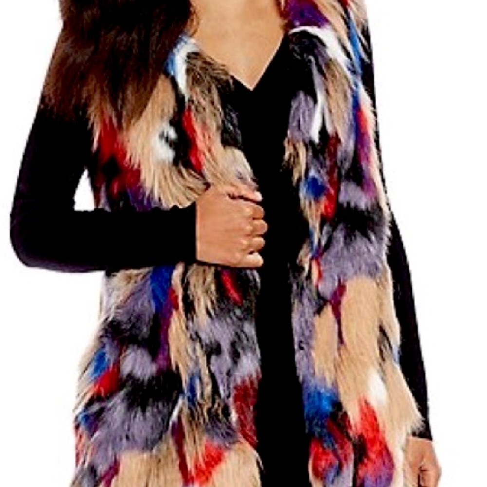 Faux Multi-Colored Fur Vest